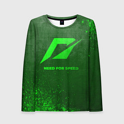 Женский лонгслив Need for Speed - green gradient
