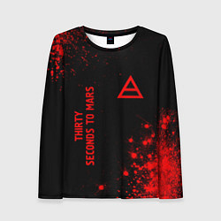 Лонгслив женский Thirty Seconds to Mars - red gradient вертикально, цвет: 3D-принт