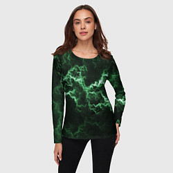 Лонгслив женский Lightning green line, цвет: 3D-принт — фото 2