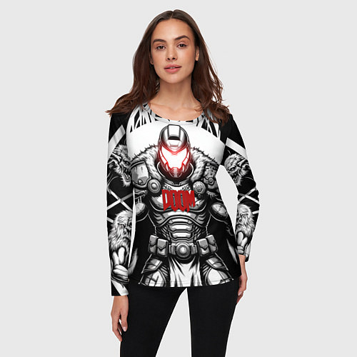 Женский лонгслив Doom dark ages doom guy / 3D-принт – фото 3