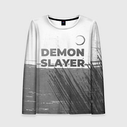 Лонгслив женский Demon Slayer - white gradient посередине, цвет: 3D-принт