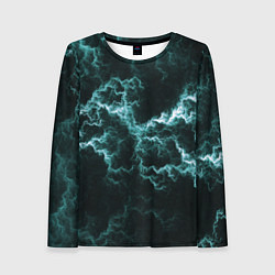 Женский лонгслив Lightning light blue line