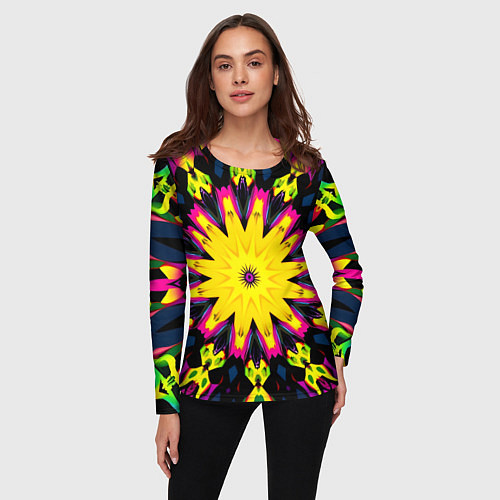 Женский лонгслив Звездный калейдоскоп / 3D-принт – фото 3
