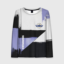 Лонгслив женский Плавание спортивное, цвет: 3D-принт