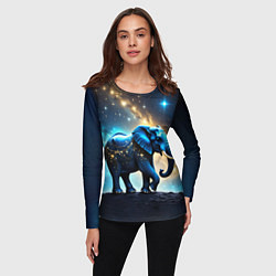 Лонгслив женский Космический слон в звездной галактике, цвет: 3D-принт — фото 2