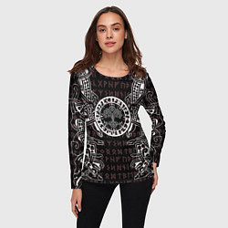 Лонгслив женский Дерево жизни и древние руны, цвет: 3D-принт — фото 2