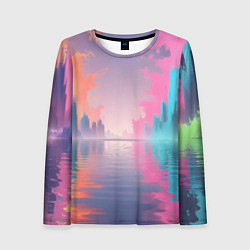 Лонгслив женский Город в розовом тумане, цвет: 3D-принт