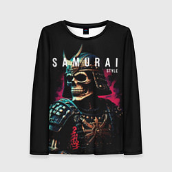 Лонгслив женский Самурай с маской черепа, цвет: 3D-принт