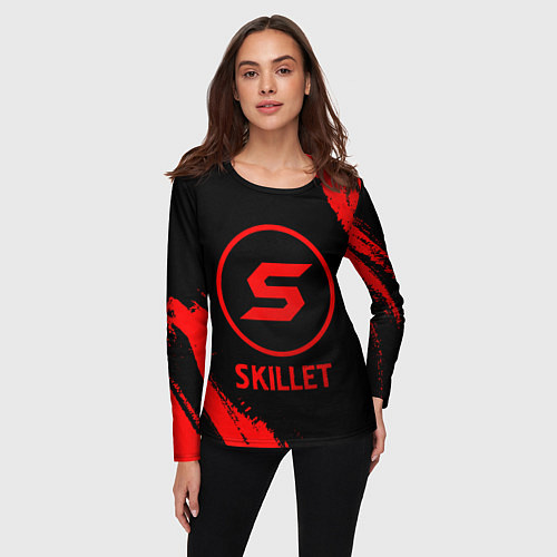 Женский лонгслив Skillet - red gradient / 3D-принт – фото 3