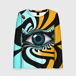 Лонгслив женский Глаз - психоделика, цвет: 3D-принт