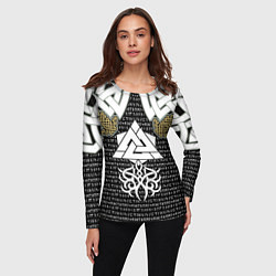 Лонгслив женский Узор рун и символов, цвет: 3D-принт — фото 2