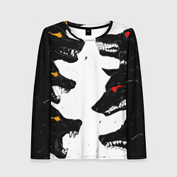 Женский лонгслив Волки со светящимися глазами