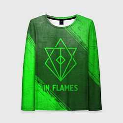 Лонгслив женский In Flames - green gradient, цвет: 3D-принт