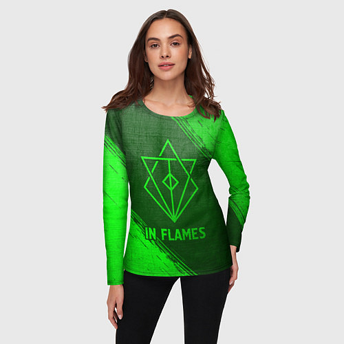Женский лонгслив In Flames - green gradient / 3D-принт – фото 3