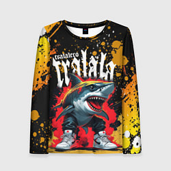 Лонгслив женский Тралалера Тралала брейнрот мем - Акула в кроссовка, цвет: 3D-принт