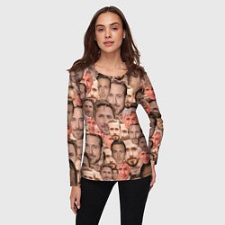 Лонгслив женский Лица Райана Гослинга, цвет: 3D-принт — фото 2