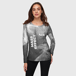 Лонгслив женский Mass Effect - grey gradient вертикально, цвет: 3D-принт — фото 2