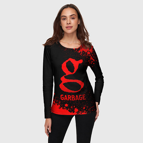 Женский лонгслив Garbage - red gradient / 3D-принт – фото 3