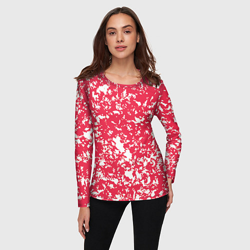 Женский лонгслив Розовый пятнистый / 3D-принт – фото 3