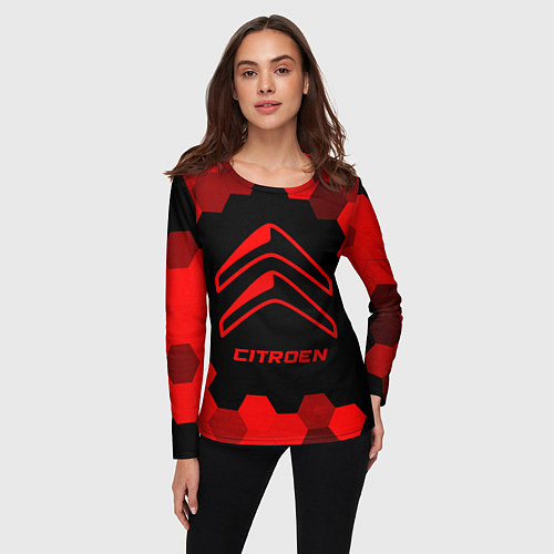 Женский лонгслив Citroen - red gradient / 3D-принт – фото 3