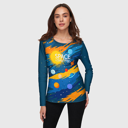 Женский лонгслив Млечный путь -наш дом / 3D-принт – фото 3