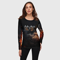 Лонгслив женский ACDC металлический лого, цвет: 3D-принт — фото 2
