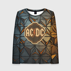 Лонгслив женский ACDC винтажный логотип, цвет: 3D-принт