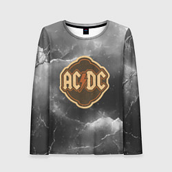 Лонгслив женский ACDC ретро логотип, цвет: 3D-принт