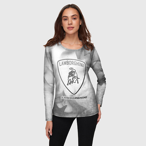 Женский лонгслив Lamborghini - white gradient / 3D-принт – фото 3