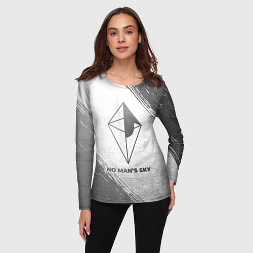 Женский лонгслив No Mans Sky - white gradient / 3D-принт – фото 3