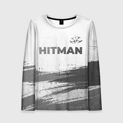 Лонгслив женский Hitman - white gradient посередине, цвет: 3D-принт
