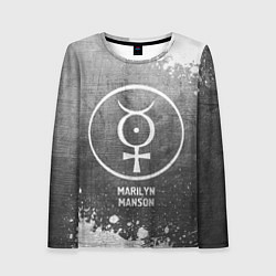Лонгслив женский Marilyn Manson - grey gradient, цвет: 3D-принт