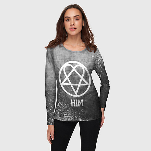Женский лонгслив HIM - grey gradient / 3D-принт – фото 3