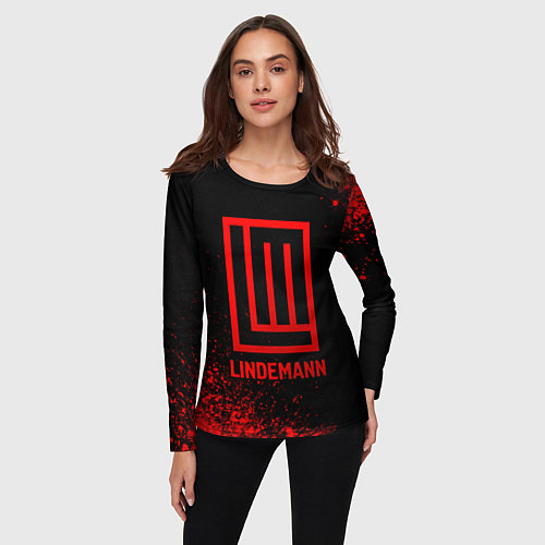 Женский лонгслив Lindemann - red gradient / 3D-принт – фото 3