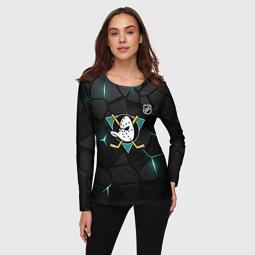 Женский лонгслив Анахайм Дакс - плиты с подсветкой / 3D-принт – фото 3