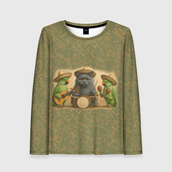 Лонгслив женский Надежды маленький оркестрик в оливковом, цвет: 3D-принт