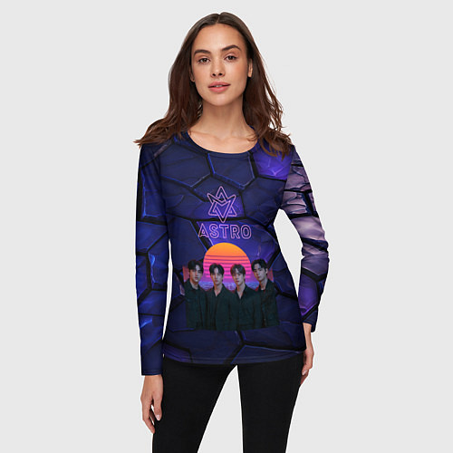 Женский лонгслив Astro retro style / 3D-принт – фото 3
