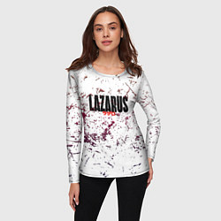 Лонгслив женский Лазарь аниме надпись гранж, цвет: 3D-принт — фото 2