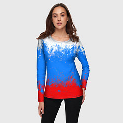 Лонгслив женский Патриот - флаг, цвет: 3D-принт — фото 2