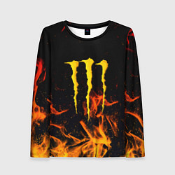 Лонгслив женский Monster energy orange fire, цвет: 3D-принт