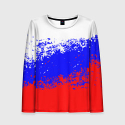 Лонгслив женский Патриот - флаг, цвет: 3D-принт