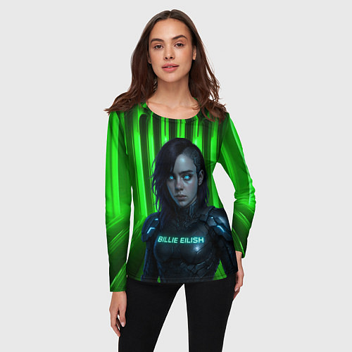 Женский лонгслив Билли Айлиш космический костюм / 3D-принт – фото 3