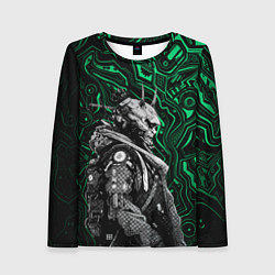 Лонгслив женский Японский кибернетический Они, цвет: 3D-принт