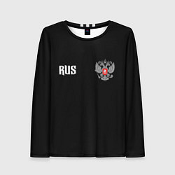 Женский лонгслив Россия три полоски