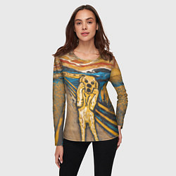 Лонгслив женский Крик - Пёс, цвет: 3D-принт — фото 2