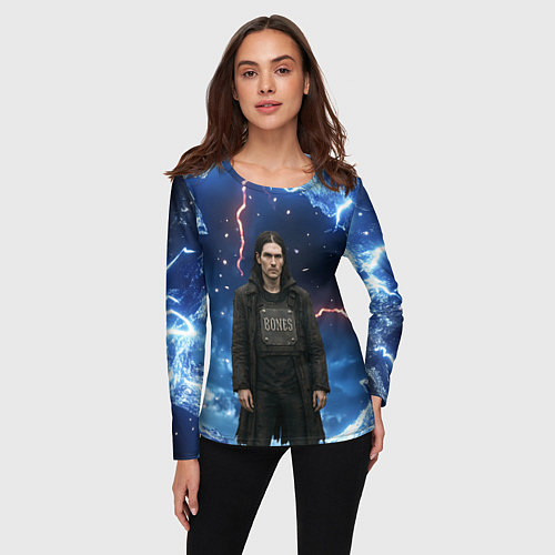 Женский лонгслив Bones в именном бронежилете / 3D-принт – фото 3