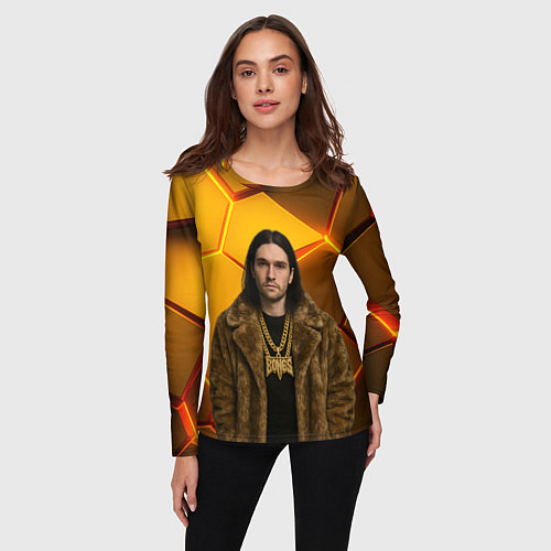 Женский лонгслив Bones с цепью в шубе / 3D-принт – фото 3