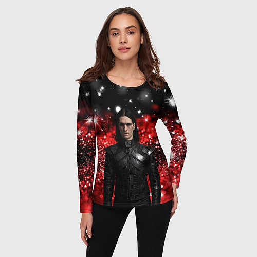 Женский лонгслив Bones в кожаной куртке / 3D-принт – фото 3