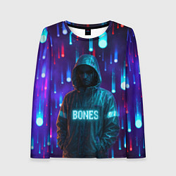 Лонгслив женский Bones в стиле киберпанк, цвет: 3D-принт