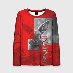 Лонгслив женский Бурый резвый кролик, цвет: 3D-принт